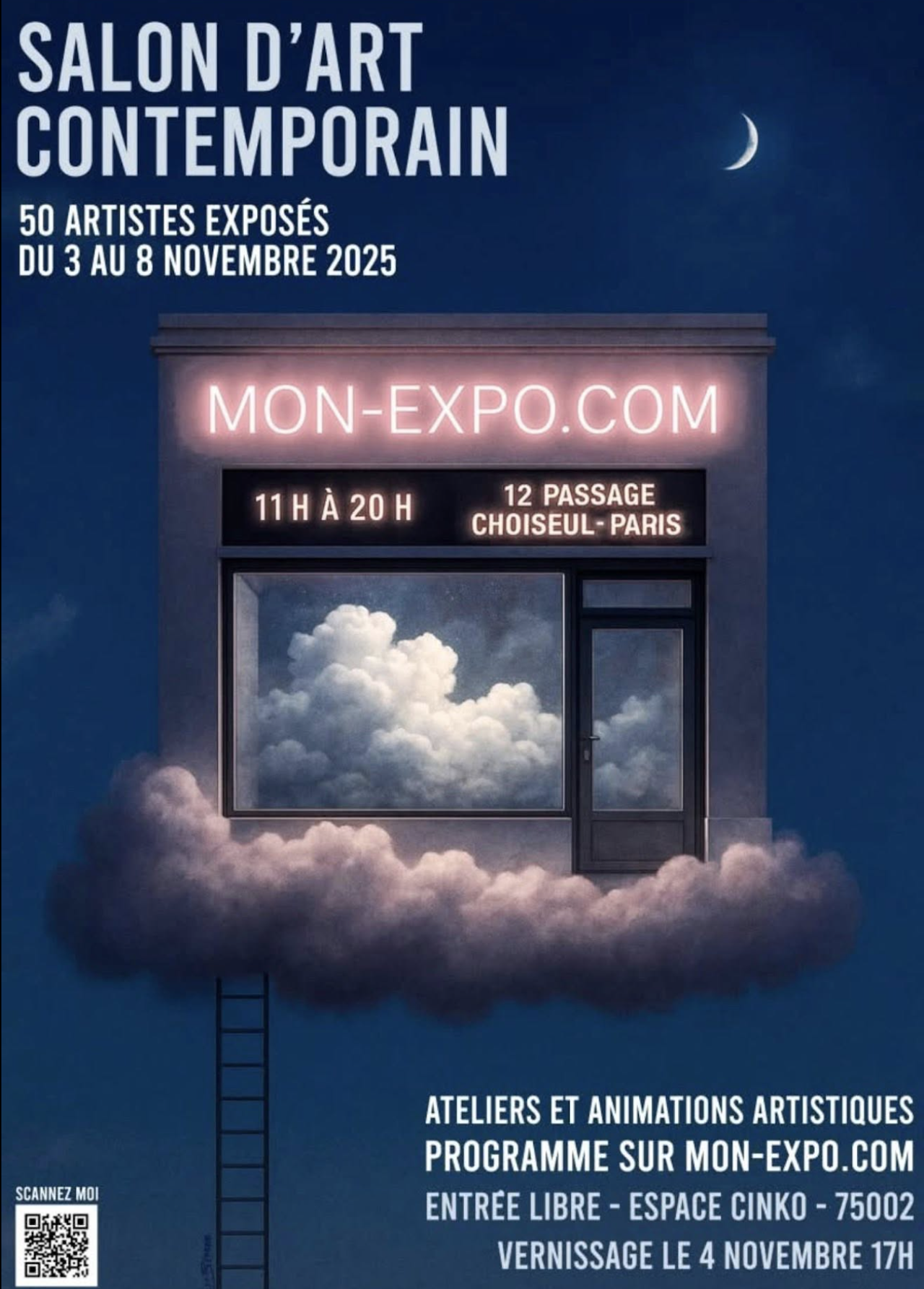 Affiche de l’exposition Renaissance de Flowrenc3 à l’Espace Cinko Paris
